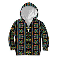 Regalia Stripe Floral Pattern Kid Hoodie Colorful Attractive - Wonder Print Shop