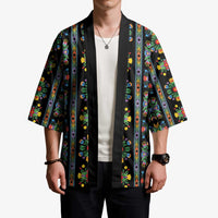 Regalia Stripe Floral Pattern Kimono Colorful Attractive - Wonder Print Shop