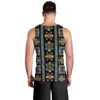 Regalia Stripe Floral Pattern Men Tank Top Colorful Attractive - Wonder Print Shop