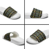 Regalia Stripe Floral Pattern Slide Sandals Colorful Attractive - Wonder Print Shop
