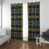 Regalia Stripe Floral Pattern Window Curtain Colorful Attractive - Wonder Print Shop