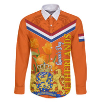 Netherlands Queen Day 2024 Family Matching Short Sleeve Bodycon Dress and Hawaiian Shirt Nederland Koningsdag Orange Tulips - Wonder Print Shop