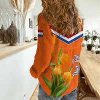 Netherlands Queen Day 2024 Women Casual Shirt Nederland Koningsdag Orange Tulips - Wonder Print Shop