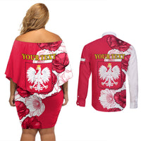 Poland Constitution Day 2024 Couples Matching Off Shoulder Short Dress and Long Sleeve Button Shirt Polska Swieto Konstytucji 3 Maja - Wonder Print Shop