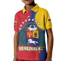 Personalized Venezuela Kid Polo Shirt Coat Of Arms Curve Style