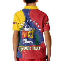 Personalized Venezuela Kid Polo Shirt Coat Of Arms Curve Style