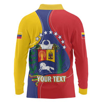 Personalized Venezuela Long Sleeve Polo Shirt Coat Of Arms Curve Style