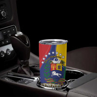 Personalized Venezuela Tumbler Cup Coat Of Arms Curve Style