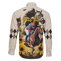 Personalized Preakness Horse Racing Family Matching Off The Shoulder Long Sleeve Dress and Hawaiian Shirt Middle Jewel