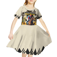 Personalized Preakness Horse Racing Kid Short Sleeve Dress Middle Jewel