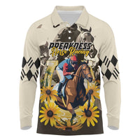 Personalized Preakness Horse Racing Long Sleeve Polo Shirt Middle Jewel