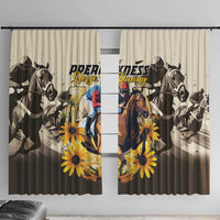 Preakness Horse Racing Window Curtain Middle Jewel