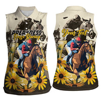 Personalized Preakness Horse Racing Women Sleeveless Polo Shirt Middle Jewel