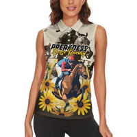 Personalized Preakness Horse Racing Women Sleeveless Polo Shirt Middle Jewel