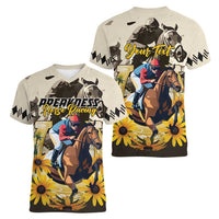 Personalized Preakness Horse Racing Women V-Neck T-Shirt Middle Jewel