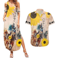 Personalized Preakness Horse Racing Couples Matching Summer Maxi Dress and Hawaiian Shirt Run for the Black Eyed Susans