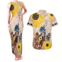 Personalized Preakness Horse Racing Couples Matching Tank Maxi Dress and Hawaiian Shirt Run for the Black Eyed Susans