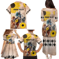 Personalized Preakness Horse Racing Family Matching Puletasi and Hawaiian Shirt Run for the Black Eyed Susans