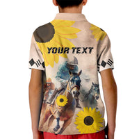 Personalized Preakness Horse Racing Kid Polo Shirt Run for the Black Eyed Susans