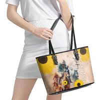 Preakness Horse Racing Leather Tote Bag Run for the Black Eyed Susans