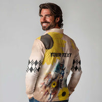 Personalized Preakness Horse Racing Long Sleeve Polo Shirt Run for the Black Eyed Susans