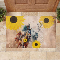 Preakness Horse Racing Rubber Doormat Run for the Black Eyed Susans
