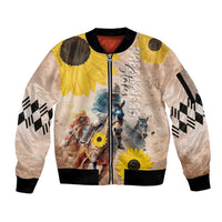 Personalized Preakness Horse Racing Sleeve Zip Bomber Jacket Run for the Black Eyed Susans