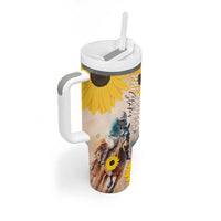 Personalized Preakness Horse Racing Tumbler With Handle Run for the Black Eyed Susans