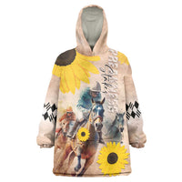 Personalized Preakness Horse Racing Wearable Blanket Hoodie Run for the Black Eyed Susans