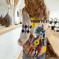 Personalized Preakness Horse Racing Women Casual Shirt Run for the Black Eyed Susans