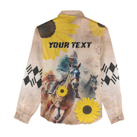Personalized Preakness Horse Racing Women Casual Shirt Run for the Black Eyed Susans