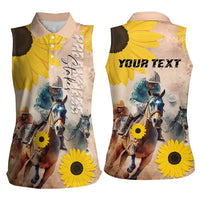 Personalized Preakness Horse Racing Women Sleeveless Polo Shirt Run for the Black Eyed Susans