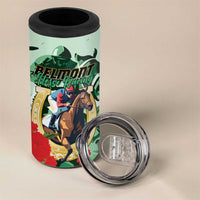 Personalized Belmont Horse Racing 4 in 1 Can Cooler Tumbler The Test of the Champion