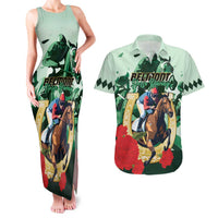 Personalized Belmont Horse Racing Couples Matching Tank Maxi Dress and Hawaiian Shirt The Test of the Champion
