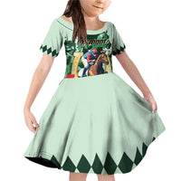Personalized Belmont Horse Racing Family Matching Off Shoulder Short Dress and Hawaiian Shirt The Test of the Champion