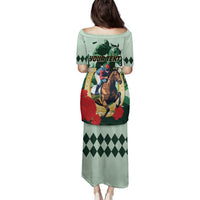 Personalized Belmont Horse Racing Family Matching Puletasi and Hawaiian Shirt The Test of the Champion