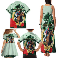 Personalized Belmont Horse Racing Family Matching Tank Maxi Dress and Hawaiian Shirt The Test of the Champion