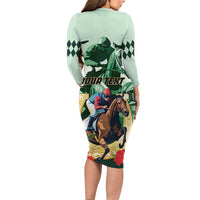 Personalized Belmont Horse Racing Long Sleeve Bodycon Dress The Test of the Champion