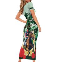 Personalized Belmont Horse Racing Short Sleeve Bodycon Dress The Test of the Champion
