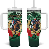 Personalized Belmont Horse Racing Tumbler With Handle The Test of the Champion