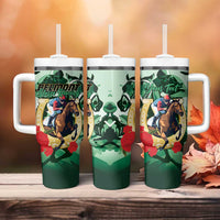 Personalized Belmont Horse Racing Tumbler With Handle The Test of the Champion