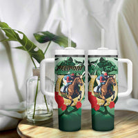Personalized Belmont Horse Racing Tumbler With Handle The Test of the Champion