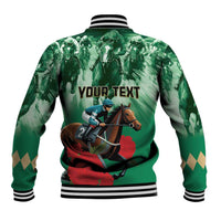 Personalized Belmont Horse Racing Baseball Jacket Run for the Carnations