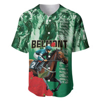Personalized Belmont Horse Racing Baseball Jersey Run for the Carnations