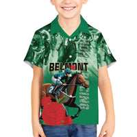 Personalized Belmont Horse Racing Family Matching Off Shoulder Maxi Dress and Hawaiian Shirt Run for the Carnations