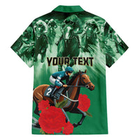 Personalized Belmont Horse Racing Family Matching Puletasi and Hawaiian Shirt Run for the Carnations