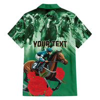 Personalized Belmont Horse Racing Family Matching Short Sleeve Bodycon Dress and Hawaiian Shirt Run for the Carnations