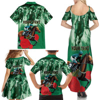 Personalized Belmont Horse Racing Family Matching Summer Maxi Dress and Hawaiian Shirt Run for the Carnations