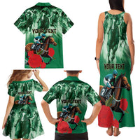 Personalized Belmont Horse Racing Family Matching Tank Maxi Dress and Hawaiian Shirt Run for the Carnations