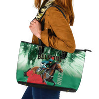 Belmont Horse Racing Leather Tote Bag Run for the Carnations